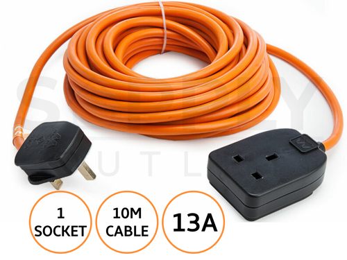 BG Masterplug 10M 13A 1 Gang Heavy Duty Outdoor Plug Socket Extension Lead Elec - Picture 1 of 3