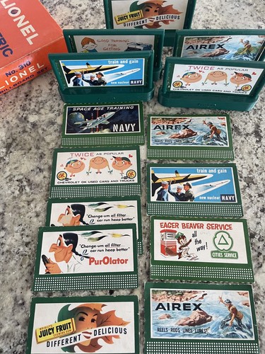 Lionel No. 310 Billboard Set 5 Signs With Holders & 9 extra Signs