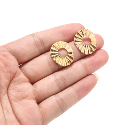 Gold Plated Stainless Steel Earring Post with hole for diy Women Earring Making