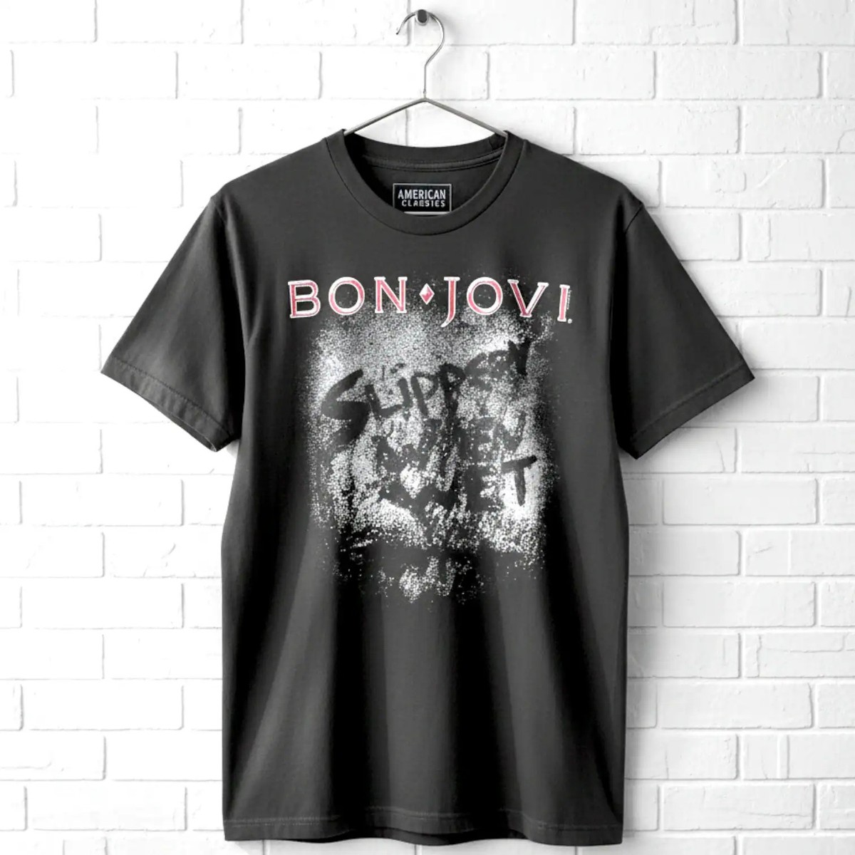 Bon Jovi Slippery When Wet Steam Men's T Shirt Rock Album Cover