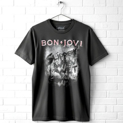 Bon Jovi Slippery When Wet Steam Men's T Shirt Rock Album Cover
