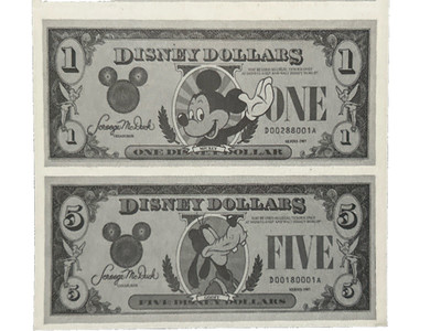 Disney Cast Member Training Card 1987 WDW Mickey Goofy Dollars