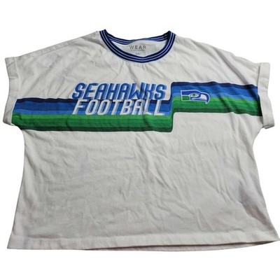 NEW Wear by Erin Andrews Seattle Seahawks Crop Short Sleeve Top Women's Large 