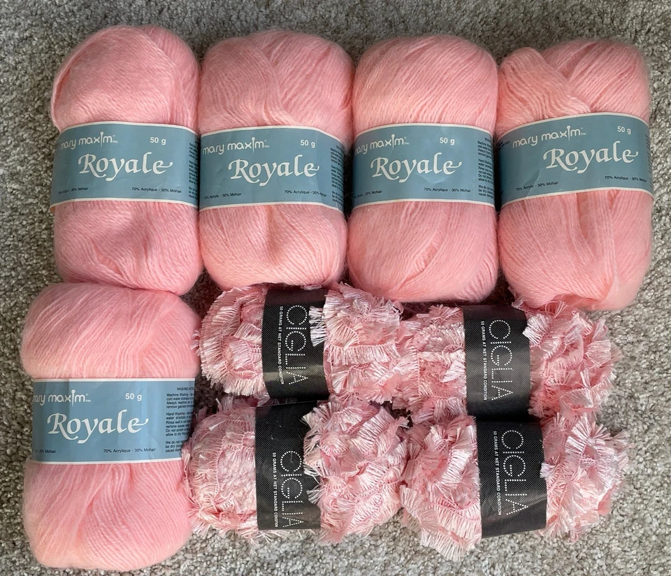 Лот 9 FILATURA DI CROSA CIGLIA Mary Maxim Royale Mohair акриловая детская розовая пряжа - Изображение 2 из 4