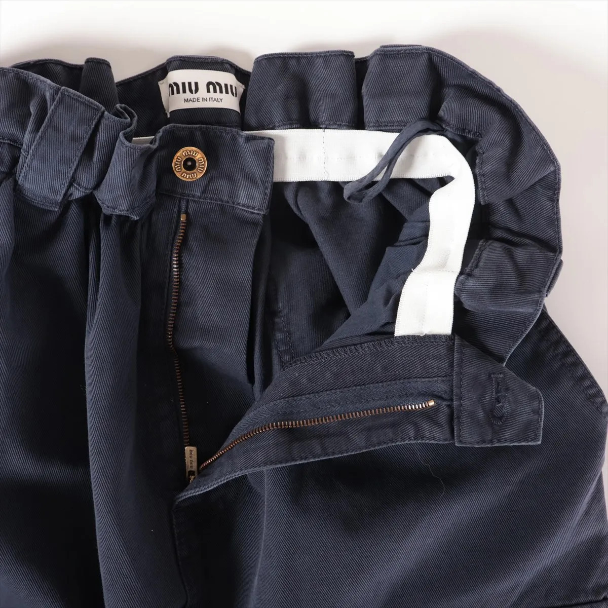 Miu Miu 23 years Cotton Cargo Pants 36 Ladies' Navy Blue