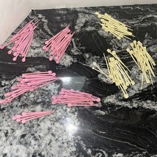 Vintage Hair Curler Pins Roller Picks Lot 145 Pink White Mix Plastic Grannycore