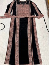 Vintage Handmade Palestinian Embroidery Velvet Wedding Palestine Dress Thoub