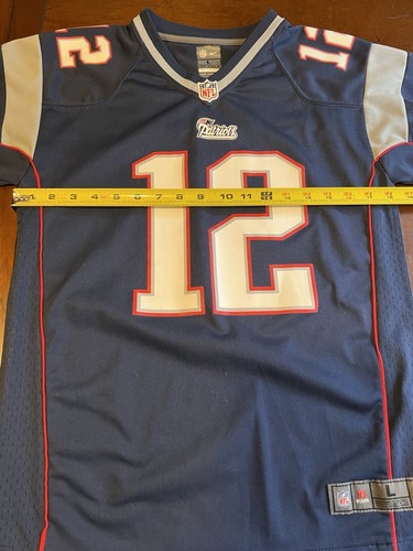 NFL On Field Youth Large Patriots Tom Brady #12 Football Trikot - Blau - Bild 7 von 9