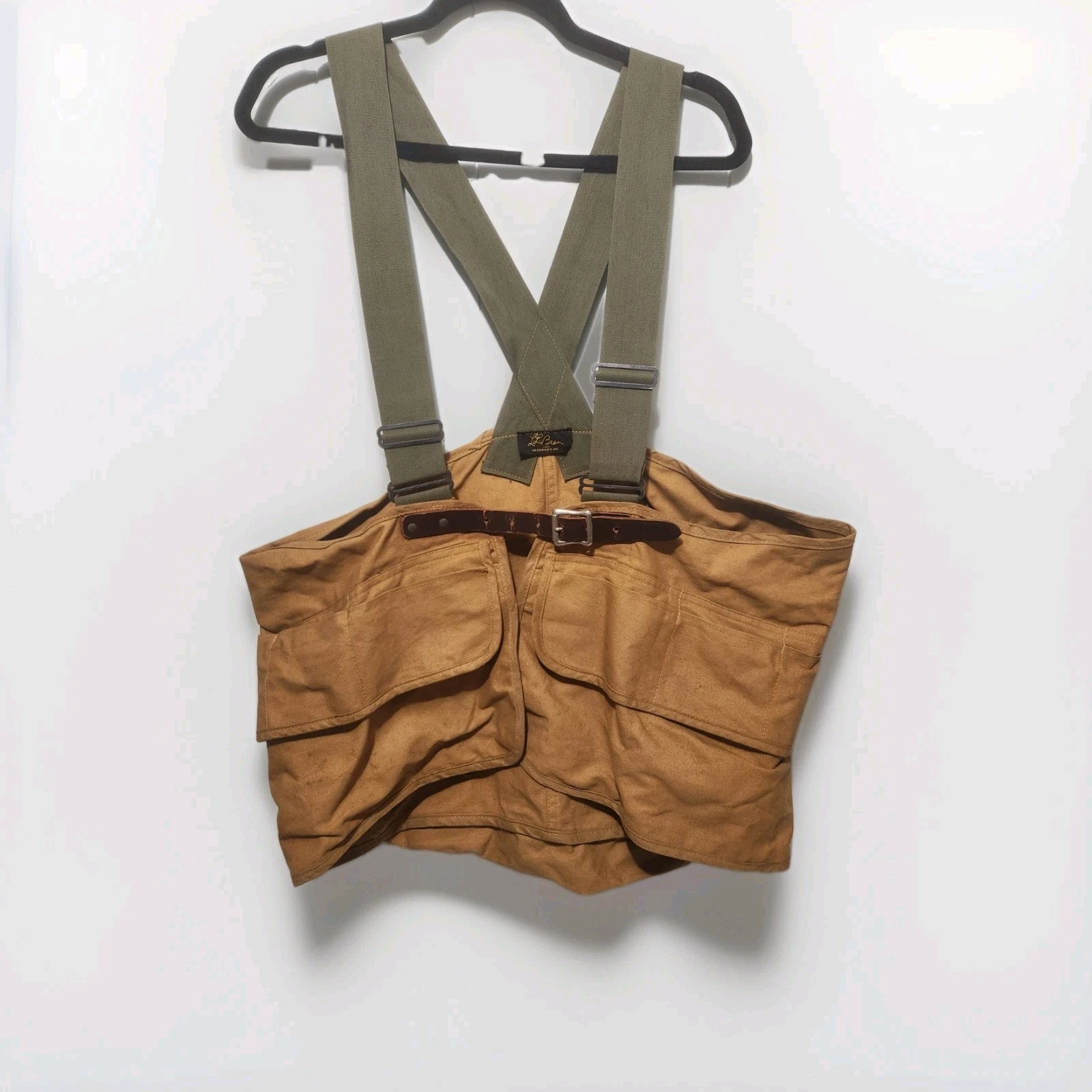 VTG LL Bean Canvas Hunting Shooting Bird StrapVest Script Tag