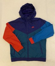 Nike Men s L Sportswear Windrunner Full Zip Hooded Jacket, Color Block VTG New
