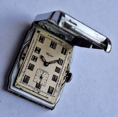 WYLER - rare vintage SWISS MADE Herren Armbanduhr - um 1930 art deko - Foto 9 di 13