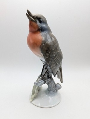 Rosenthal Porzellan Rotkehlchen Vogel Figur Handgemalt Germany 15,5 cm Vintage