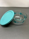 Pyrex 1915 Turquoise Polka-Dot 1 Quart Bowl w/Lid Pattern No 7201-20 Made in USA