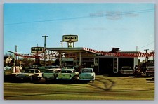 Parker Mobil Service Station Preston & Lovers Lane Dallas TX Postcard O13