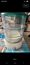 Tefal 2 Tier Electric Food Steamer 6L 60-Min Timer White/Green 600W