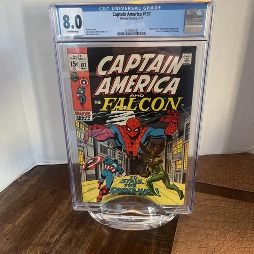 Captain America #137 CGC 8.0 Spider-man App. Stone face app. Vintage marvel