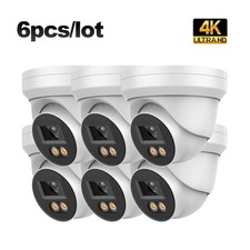 6pcs Vikylin 4K 8MP F1.0 Full Color Security IP Camera POE MIC CCTV Outdoor US