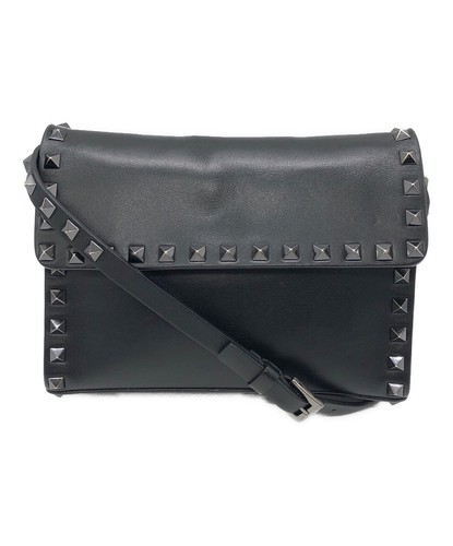 Valentino Lock Black Shoulder Bag Women's #TFB17832