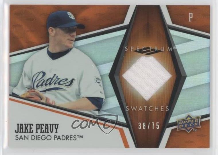 2008 Upper Deck Spectrum Swatches Orange 38/75 Jake Peavy #SS-PE 1hs9
