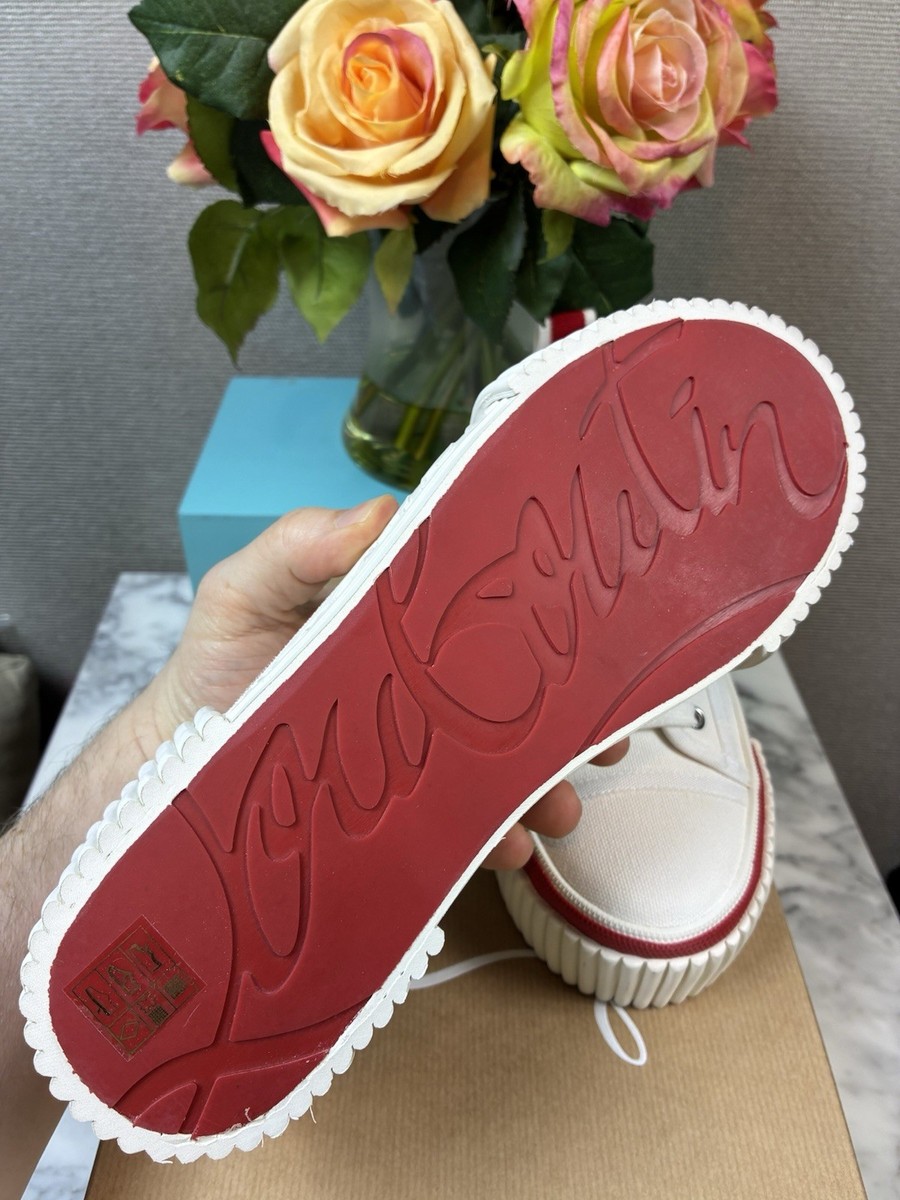 Christian Louboutin Super Pedro 40 White Platform Sneakers NIB EU
