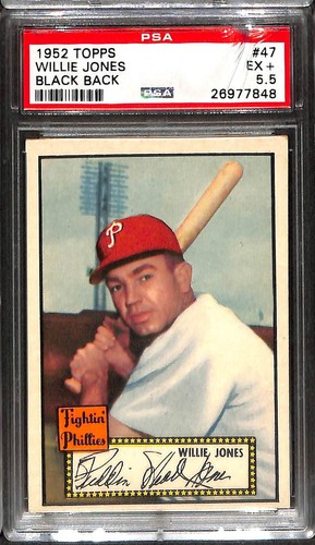 1952 Topps #47 Wille Jones Black Back PSA 5.5 EX 26977848