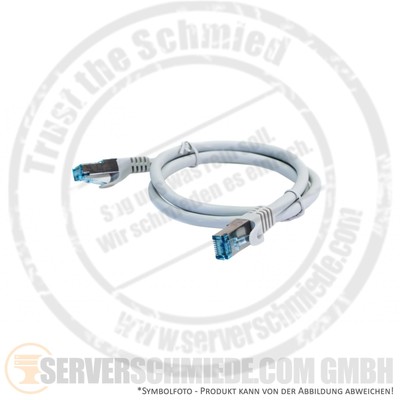 0,75m Cat.6a 2x RJ-45 LAN Network cable Kabel Patchkabel S/FTP grey
