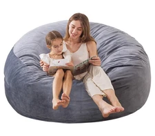 Large Bean Bag Chair for Adults/Kids with Filling, 3 ft Memory Foam Bean Bag ...