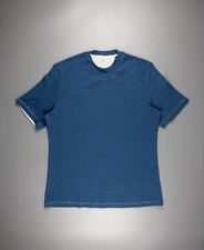 Mens Brunello Cucinelli Cotton T-Shirt Crew Neck Blue Size L