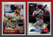 Baseball Card Lot ~2 Dustin Pedroia Red Sox 2015-16 Topps Chrome Base +Refractor