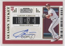 2019 Chronicles Contenders Season Tickets Gold /99 Carter Kieboom #20 Auto 07e8