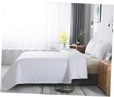 Quilt Set 3 Piece King Cal King Size New Pattern King/Cal King(118"x106") White