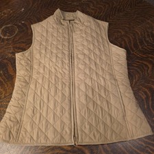 (r)elativity Tan Quilted Vest Women's Sz M