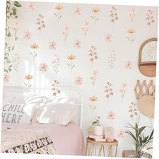 48 PCS Boho Flower Stickers Daisy Wall Decals for Girls' Rooms, Boho Daisy Grey