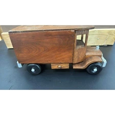 Vintage Wood Truck Bank Hand Made 