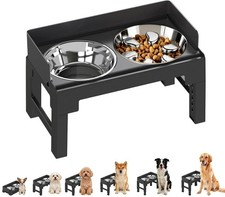 PAKEWAY Elevated Dog Bowls, Spill Proof, Tiltable Pet Feeder with 1 Stainless...