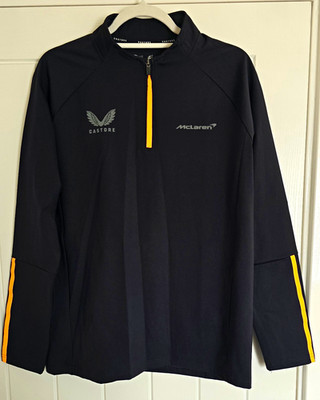 McLaren Formel 1 Team Castore 1/4 Zip Midlayer Langarmshirt schwarz/orange S