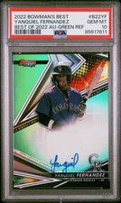 2022 Bowman'S Best Autograph Yanquiel Fernandez Green Refractor #/99 PSA 10