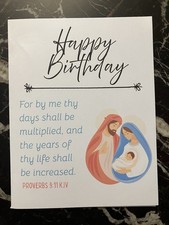 Beautiful Christian Birthday Greeting Card - Scripture Blessing