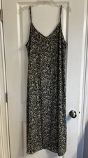 Natural Life Slip Dress Womens XL Floral Maxi Sundress Boho Cottagecore Summer