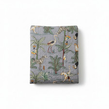 Image of Indian Forest - Print Kantha Quilt Cotton Reversible Blanket King Size Throw