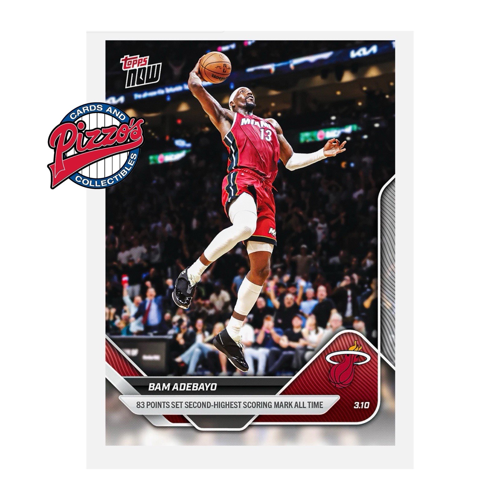 Bam Adebayo Record 83 Pt Game 2025-26 NBA Topps NOW Card 201 In Hand