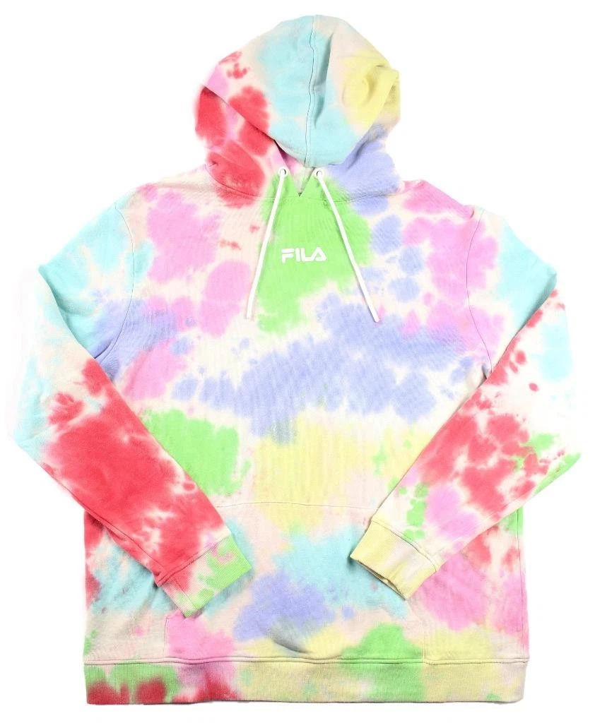 Fila Womens Pullover Hoodie Sweatshirt L Long Sleeve French Terry Tie Dye NEW
