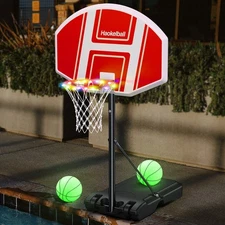 Adjusted Height 5.5-6.1Ft Pool Side Basketball Hoop Backboard Swimming Pool Game