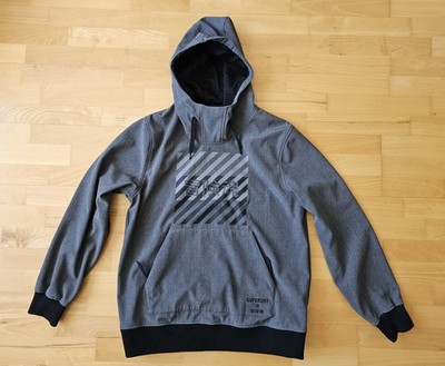 Superdry Snow Tech Hoodie Mens XXL 2XL pullover Grey Water Resistant Zip Pocket