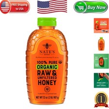 Indulge in 32oz of Nate's Pure Unfiltered Organic Honey - Nature's Sweetness