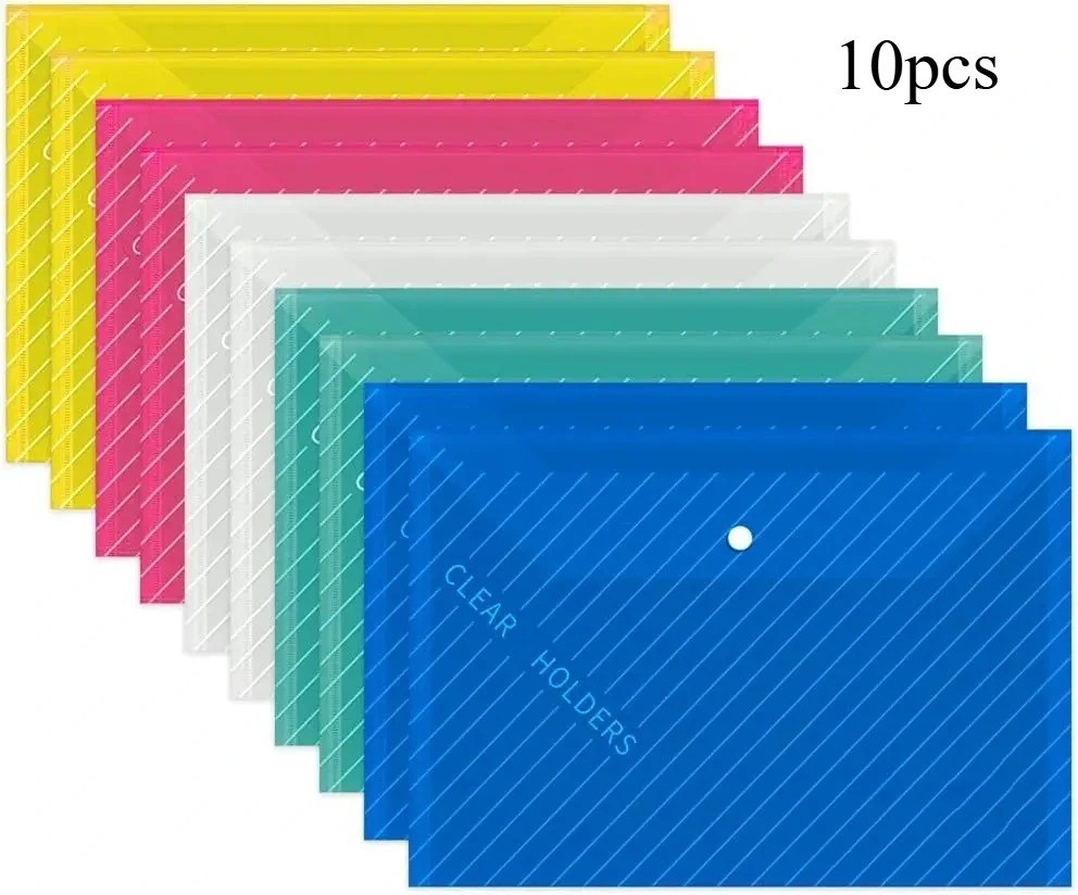 Plastic File Folders for Documents 10PC Plastic Envelopes Clear Plastic Folders