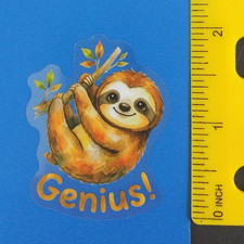 Genius Cute Baby Sloth Transparent Sticker O