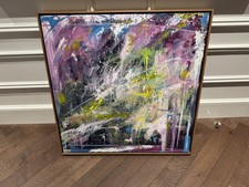 Quadro contemporaneo Sal Baracca originale olio su tela con cornice noce svasato