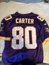 Vintage MN Vikings Cris Carter Non-Authenticated Autographed Puma 48 Jersey