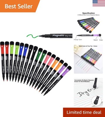 Non-Toxic 16 Pack Magnetic Whiteboard Markers - Perfect for School Projects